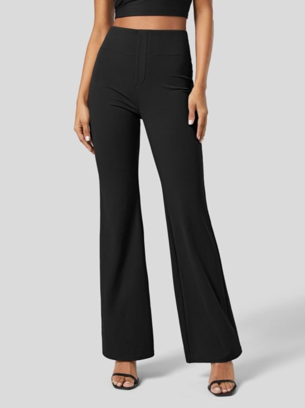 HALARA Black High-Waist Flare Pants